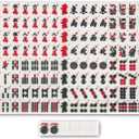 drizzle Travel Mini American Mahjong Set - 166 White Tiles Includes Jokers 0.8" White Melamine Material - with Racks Instructions and Panda Bag 2.20 Pounds
