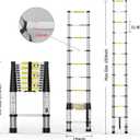 Telescoping Extension Ladder 12.5FT, Aluminum Telescopic Ladders with Carry Bag for Outdoor Indoor Use