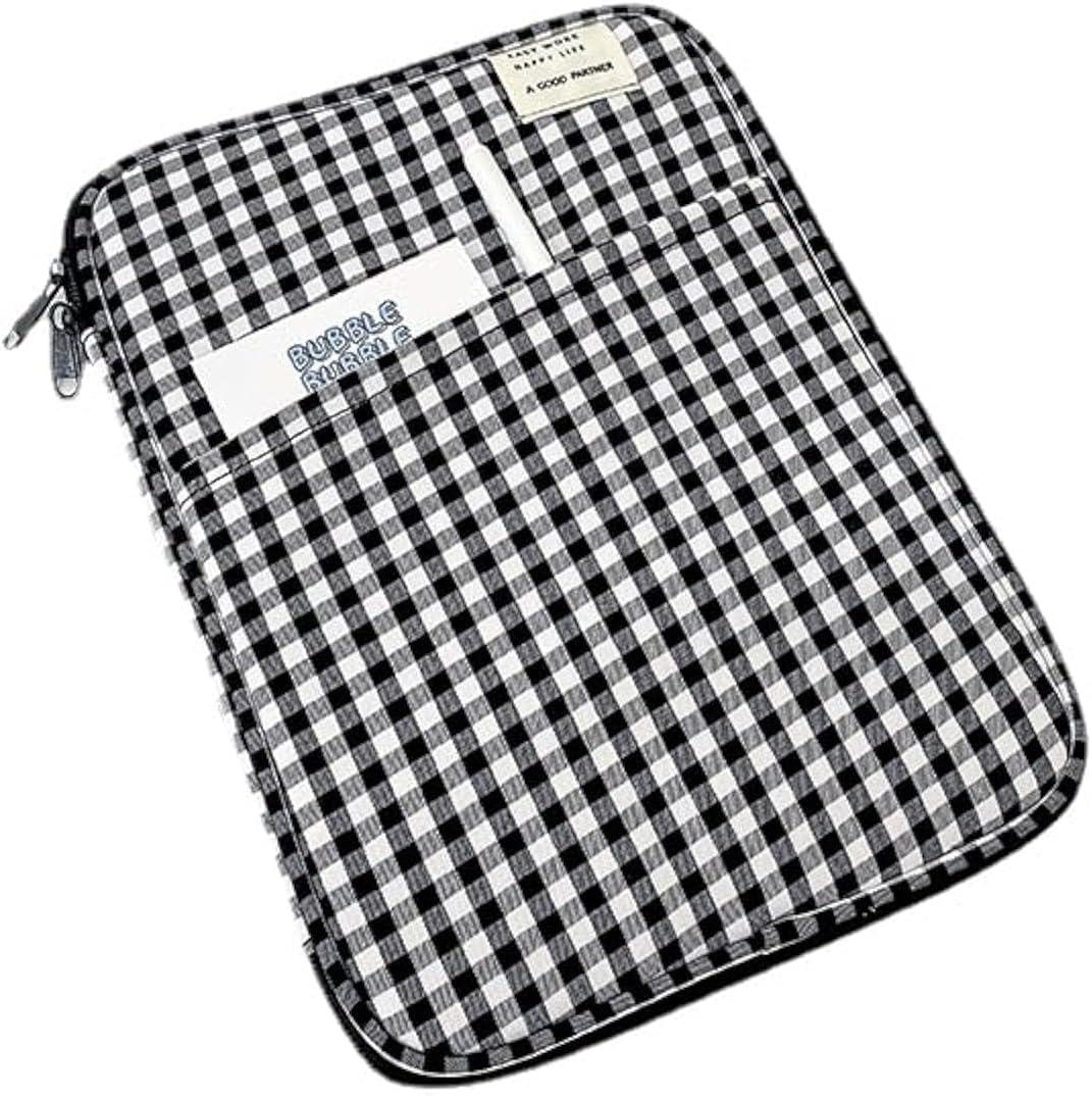 11Inch Cute Puffy Laptop Sleeve Fairycore Carrying Laptop Bag Cover Kawaii Tablet Liner Pouch Cottagecore Office Accessories (11inch,Black)