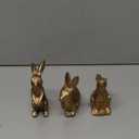 DN DECONATION Golden Polyresin Bunny Decor Rabbit Figurines, Easter Bunny Statue Set of 3 for Spring Tabletop Decor
