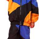 LOLANTA Boys' Girls' Color Block Jacket Track Pants Sets Hip Hop Dance Patchwork Clothes Unisex Streetwear, 130