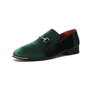 FLQL Men's Luxury Penny Loafer Slip-On Velvet Shoes Party Dancing Shoes Suede Wedding Shoes Plus Size 7-13