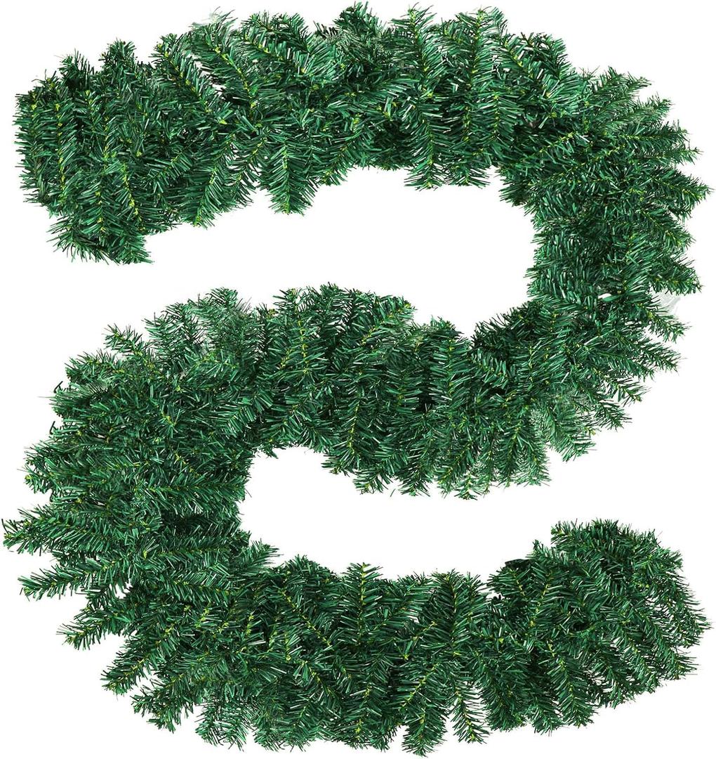 Incbruce 9 FT Artificial Christmas Garland Decorations, Green Pine Needles Garland for Wall, Home Fireplace, Table, Indoor, Outdoor Holiday Christmas Decorations (Pack of 1)