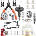 Worm Gear Kit for KitchenAid/Whirl-pool 5QT & 6QT Stand Mixer, Replaces 9706529 9709511 9703337 9709231, Contain 4 Oz Food Grade Grease, Mixer Attachment Holders, Pasta Attachment Shear Shaft Coupler