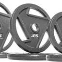 BalanceFrom Cast Iron Olympic 2-Inch Plate Weight Plate for Strength Training and Weightlifting, Multiple Options, Multiple Packages (Color #4)