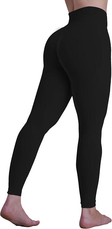 Sunzel Hidden Butt Lifting 25" Workout Leggings for Women, High Waisted Tummy Control Gym Yoga Pants, Black, Small