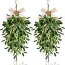 22" Spring Wreaths for Front Door 2 PCS Olive Teardrop Swag Summer Wreathswith Olive Leaf Fruit, Home Decoration for Outdoor Living Room Indoor Wall and Outside Summer All Season Wedding
