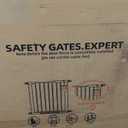 Babelio 29-48" Extra Wide Baby Gate with Adjustable Cat Door,Easy Install Pressure/Hardware Mounted,Auto Close Pet door for Stairs,House,Doorways,Effortless Walk Thru,White