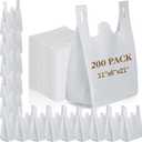 Windyun Large Grocery T-shirt Bags Bulk Reusable Non Woven Shopping Bag Foldable Gift Tote with Handle, 21x11x6 Inch