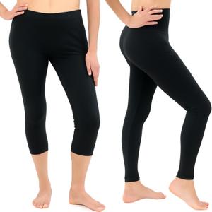 SATINA High Waisted Leggings for Women - Comfortable and Stretchy in Versatile Sizes and Colors - Workout Yoga Leggings Set (Black)