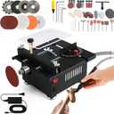 Mini Small Multi-Functional Table-Saw - Portable Crafts Table Saw Speed Angle Cutting Depth Adjustable Cutting Sanding Engraving for Wood Acrylic PCB Plastic (Black)