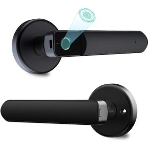 SMONET Smart Biometric Deadbolt Lock with Fingerprint Recognition, Matte Black, 30-day Return