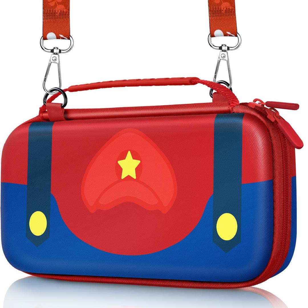 Gurgitat for Nintendo Switch 2 Carrying Case - Red Blue Cute Cool Design with Handle and Strap for Switch 2 2025 Travel Cases Portable Storage Carry Protective Hard Shell for Boys Teens Girls