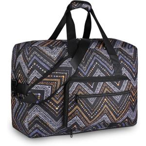 F.FETIVIN Weekender Bag Carry On Travel Duffle Medium Overnight Bag for Women (Wavy Stripes)