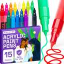 ARTISTRO Muticolor Acrylic Paint Pens - Multisurface Markers for Glass, Rock, Fabric, Wood, Plastic & More - Extra Fine (Multicolor)
