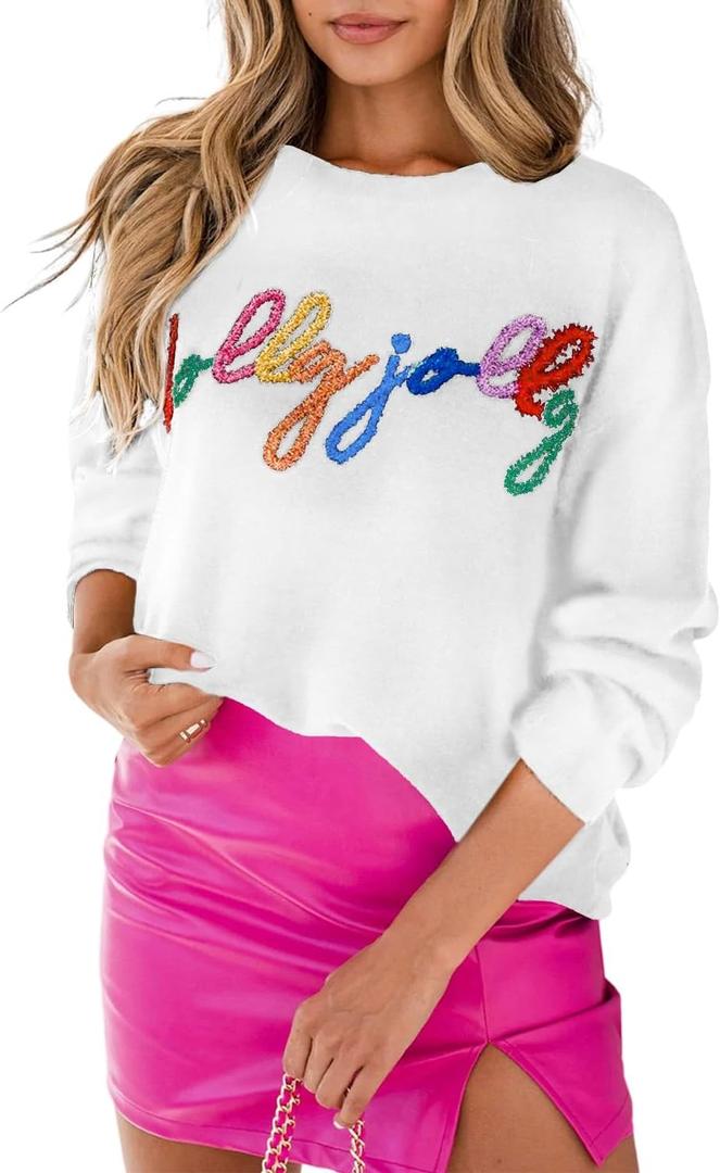 MARZXIN Women 2026 Casual Holiday Love Sweaters Round Neck XOXO Sweater St Patrick Tops Merry Christmas Heart Sweatshirt