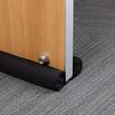 Door Noise Blocker - 36 inches Grey Door Draft Stopper- Door Silencer Sound Proof Door Draft Guard (Black)