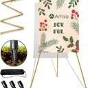 Display Easel Stand for Sign, Lightweight Tripod with Bag, Portable Adjustable Artist Easels for Outdoor Painting Canvas/Posters/Wedding, 1PC Gold