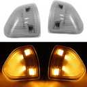 LED Side Mirror Turn Signal Light Left Driver and Right Passenger Lamps Clear Cover Lens 68302828AA 68302829AA Compatible with Dodge Ram 1500 2500 3500 4500 5500 2010-2018 2Pcs Two Wire