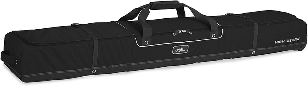 High Sierra Wheeled Ski Bag for Two Pairs of Skis, Black, One Size