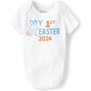 The Children's Place unisex-baby And Newborn All Holidays Short Sleeve Graphic Bodysuits (3-6 Months)
