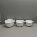 GLAD Mixing Bowls with Pour Spout, Set of 3 | Nesting Design Saves Space | Non-Slip, BPA Free, Dishwasher Safe Plastic | Kitchen Cooking and Baking Supplies, White