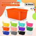 Dandat 36 Pcs Plastic Cubby Storage Bins Colorful Classroom Cubby Organizer Book Bins for Classroom Library Bulk Stackable Toy Containers with Handles for Home Office Daycare Preschool (Bright Color)