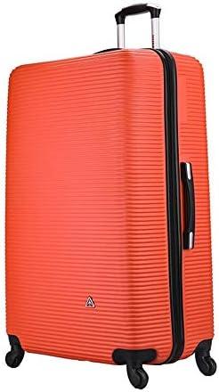 InUSA ROYAL Hardside Spinner Luggage with Ergonomic Handles | Spacious Travel Suitcase with Four Spinner Wheels and Studs | 32 Inch Extra Large Spinner Luggage | Orange( scratches and dent a little)
