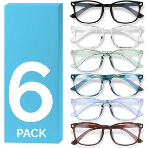 MIGSIR Blue Light Blocking Glasses for Computer Gaming, Fashion Fake Helps Reduce Screen Fatigue Eyeglasses for Women Men (N6 Pack Mix-03)