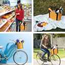 RAYMACE Bicycle Basket Dog Bike Handlebar Basket Front,Folding Detachable Quick Release Easy Install,Cycling Picnic Bag