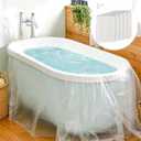 MAQIHAN 5PACK Disposable Bathtub Cover Liner - 102 x 47 Inch Large Size Transparent Plastic Bathtub Liner, Portable Bath Tub Bag with Sticker, Ideal for Travel Salon Spa Household Hotel Pet Bathing