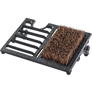 MyGift Boot Scrapers with Brushes Outdoor, Heavy Duty Cast Iron Shoe Cleaner Mat, Vintage Rustic Black Angled Boot Dirt Cleaner Brush, Perfect for Porch, Garage, and Farm