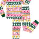 PATPAT Toddler & Kids Pajama Sets with Bamboo Viscose, Snug Fit Pjs for Girls, All-Season Comfort Sleepwear, Ages 2-12 Years (Black, XXXL)