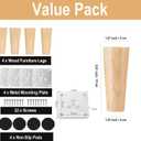Set of 4 Nature Wood Furniture Leg, 6 Inch Round Sofa Feet Replacement Legs, Chair Bed Closet Cabinet Furniture Feet with Metal Mounting Plates,Screws, Floor Protector Pads for Table Couch