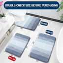 OLANLY Bathroom Rugs Sets 3 Piece, Soft Absorbent Microfiber Bath Mats and U-Shaped Contour Toilet Rug, Plush Shaggy Bath Mat Set for Bathroom (30"x20"+24"x16"+24"x20", Blue), 30" x 20" + 24" x 16" + U24" x 20"