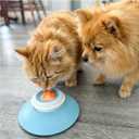 Dog Lick Slow Feeder Bowl - Licking Sphere - Interactive Cat Enrichment Toy for Yogurt Peanut Butter Treats - Rolling Ball Puzzle Feeder for Mental Stimulation - Boredom Buster for Small Pets