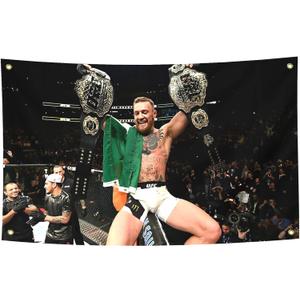 Conor McGregor Boxing Flag Funny Poster Durable Man Cave Wall Flag with Brass Grommets 3x5 Feet Tapestry for College Dorm Room Decor,Outdoor,Bedroom, Parties gifts, travel, filming,events,festivals..