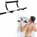 Upgrade Pull Up Bar for Doorway - Max Capacity 330 lbs, Portable Upper Body Workout Bar for Strength Training (Black)