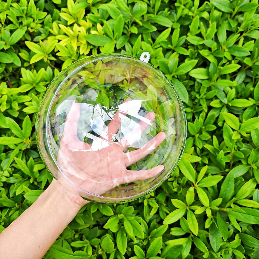 Acrylic Hollow Ball, Clear Plastic Fillable Ornaments Ball, DIY Clear Plastic Balls for New Years Present,Xmas Tree,Home Decoration,Wedding,Party (16cm/6.3inch5pcs)