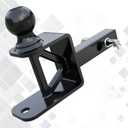 ATV/UTV Trailer Hitch, Fits 1 1/4-inch Receiver, 2-inch Ball, 2-inch Rise, 3-in-1 ATV/UTV Solid Shank Tow Multi-Hitch with Pin, ATV/UTV Receiver Hitch Towing Ball Mounts