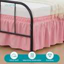 Vocander Dust Pink Split Corner Bed Skirt for King Beds 14 Inch Drop, Adjustable Elastic Dust Ruffles for Metal Frame, Adjustable Tailored Bedskirts Fade & Wrinkle Resistant