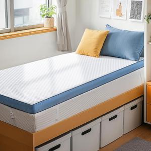 PERLECARE 3 Inch Firm Mattress Topper Twin XL, Cooling Gel-Infused & Bamboo Charcoal Memory Foam Bed Topper for Pressure Relief, High-Density Mattress Pad with Removable Cover