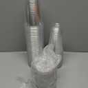 Ziliny 50 Sets Clear Plastic Cups with Strawless Sip Lids, Thickened Clear Disposable Plastic PET Crystal Cups for Iced Coffee, Smoothie, Cold Beverage, Drink Shops and Party Catering (18 oz)