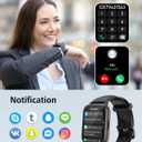 RUIMEN Smart Watches for Men Women (Answer/Make Calls, 2 Bands Included), 1.8" Smartwatch for iOS/Android Phones, Fitness Tracker Heart Rate/Sleep Monitor Digital Watch Waterproof Black