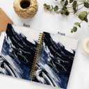 Inhale Exhale Mental Health Spiral Notebook, Coastal Therapy Journal Notebook, Navy Blue Beach Notebooks for School Work, Mental Health Therapy Office Supplies Gifts for Women Men, 5.5x8.3 Inch
