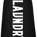 XL Travel Laundry Bag, Machine Washable Dirty Clothes Organizer, Large Enough to Hold 4 Loads of Laundry, Easy Fit a Laundry Hamper or Basket (Black, 24" x 36")