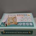 Wooden Baby Walker with Wheels, Push Walker with Baby Activity Center, Montessori Walking Toy for Girls Boys, Ajustable Speed & Height Activity Toy for Toddler Learning to Walk (Natural)