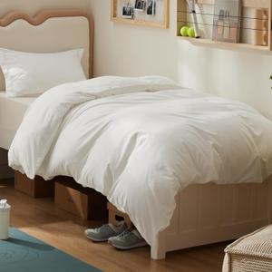 Bedsure Duvet Cover Twin/Twin XL Size - Soft Double Brushed Bedding Set for Kids & Adults, Zipper Closure, 2 Pieces, Includes 1 Duvet Cover (68"x90") & 1 Pillow Sham, NO Comforter, Ivory White