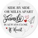 2 x Family Christmas Ornaments Gifts for Mom Dad Sister Brother, Ornaments for Christmas Tree Decorations 2025 - Side by Side Or Miles Apart Family is Always Close at Heart (2.9 Inch)