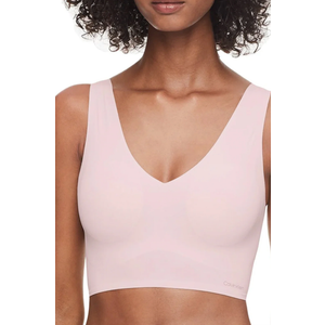 Calvin Klein Women's Invisibles Lightly Lined V Neck Bralette Bra, -light pink, S